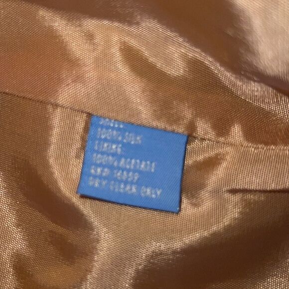 J. McLaughlin Silk Tweed Plaid Blazer Jacket Brown Orange Pockets sz 6 - Picture 10 of 11